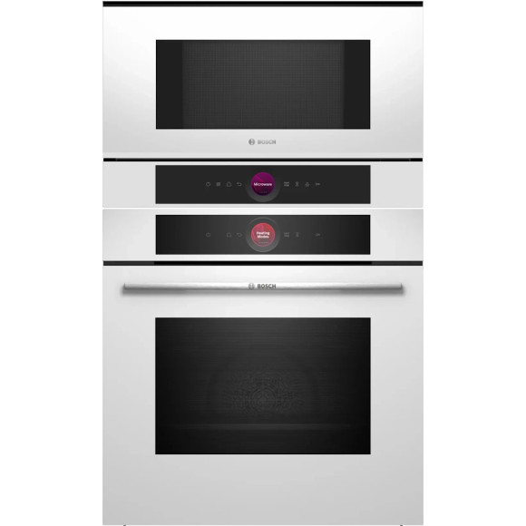BOSCH HBG7721W1S + BFL7221W1 (Orkaitės ir mikrobangės komplektas)
