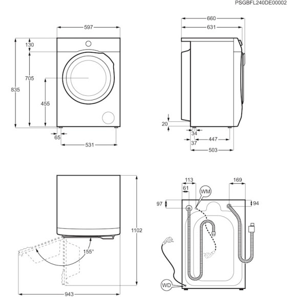 Electrolux EW9F7607WCE (Skalbimo mašina)