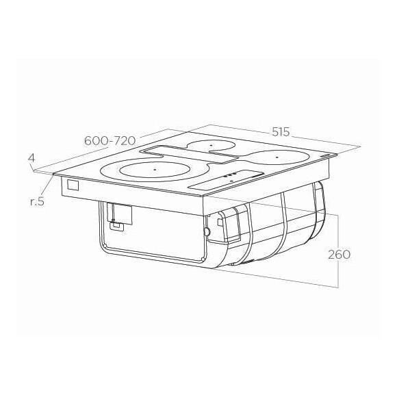 Elica NIKOLATESLA FIT 3Z BL/A/72 (Kaitlentė su integruotu gartraukiu)