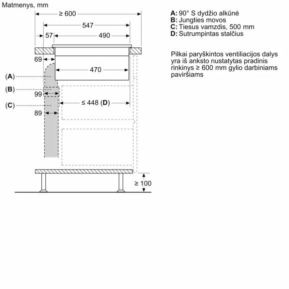 BOSCH HEZ9VDKE1 (Ortakių komplektas, gylis 60 cm)
