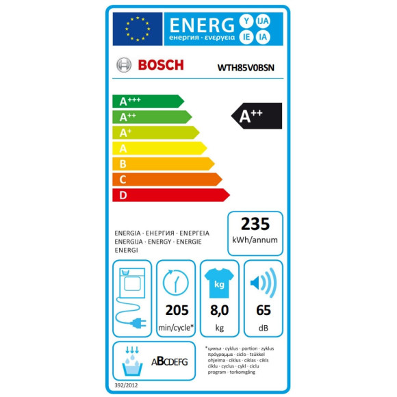 BOSCH WTH85V0BSN (Džiovyklė)