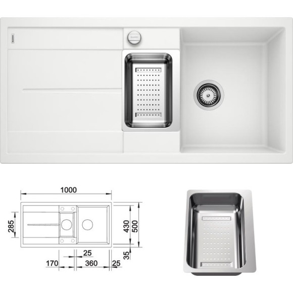 BLANCO METRA 6 S SILG PDUR Balta M.ZUB M.AF, 513046 (Plautuvė)