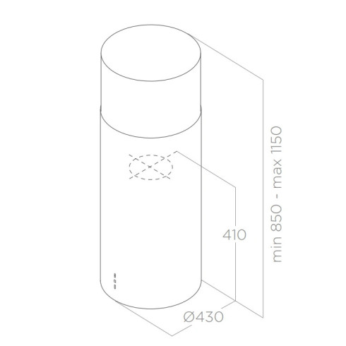 Elica TUBE PRO ISLAND WH MAT/A/43 (Gartraukis)