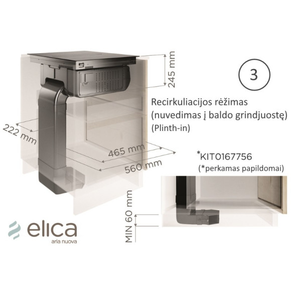 Elica NIKOLATESLA FIT RAW BR/A/60 (Kaitlentė su integruotu gartraukiu)