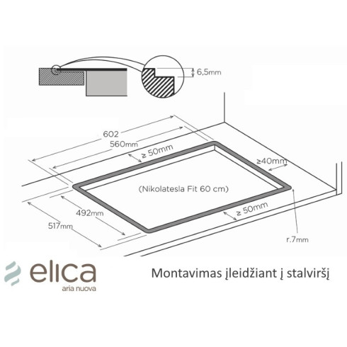 Elica NIKOLATESLA FIT RAW BR/A/60 (Kaitlentė su...