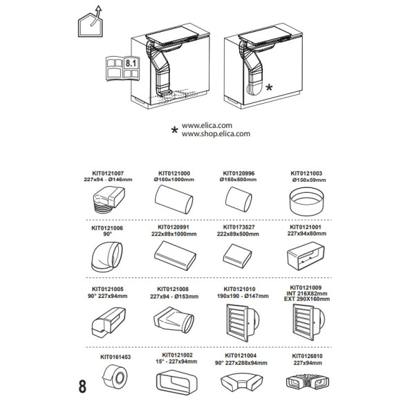 Elica NIKOLATESLA LIBRA EVO WH/A/83 (Kaitlentė su integruotu gartraukiu)
