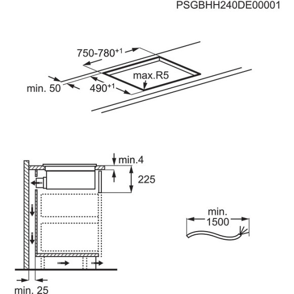 AEG TH84CC23CZ (Kaitlentė su integruotu gartraukiu)
