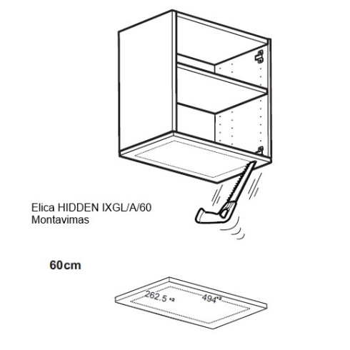 Elica HIDDEN 2.0 IX/A/52 (Gartraukis)