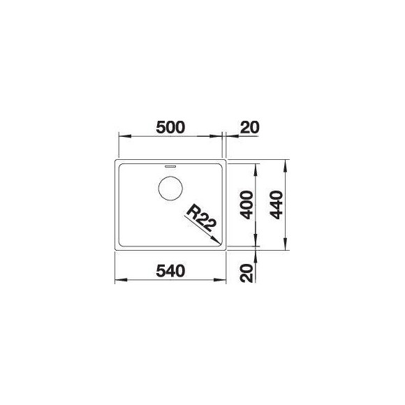 BLANCO ANDANO 500-U SATIN InFino O.AF, 522967 (Plautuvė)