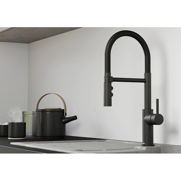 BLANCO CATRIS-S Flexo Black matt, 525793 (Maišytuvas)