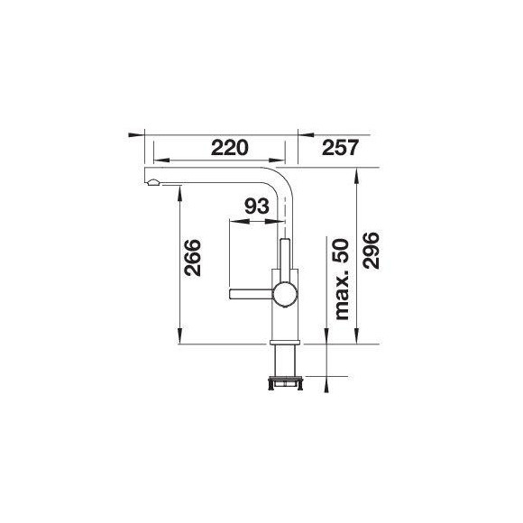 BLANCO LANORA Brushed Stainless steel HD, 523122 (Maišytuvas)