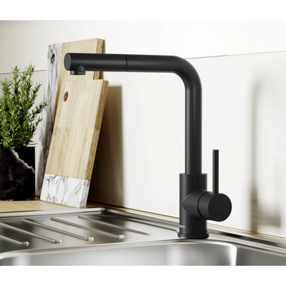 BLANCO MILA-S Black matt HD, 526660 (Maišytuvas)