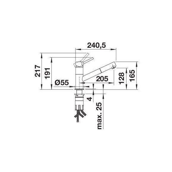 BLANCO KANO-S Silgranit/chrome HD (Maišytuvas)