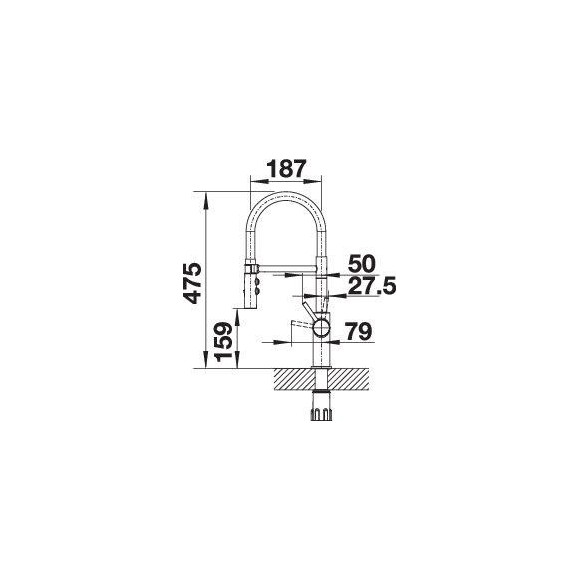 BLANCO Catris-S Flexo Satin Dark Steel, 527731 (Maišytuvas)