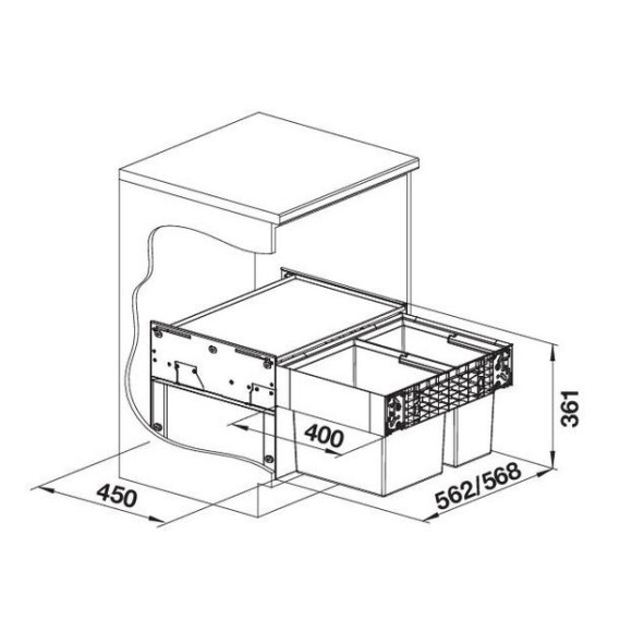 BLANCO SELECT II 60/2, 526203 (Atliekų rūšiavimo sistema)