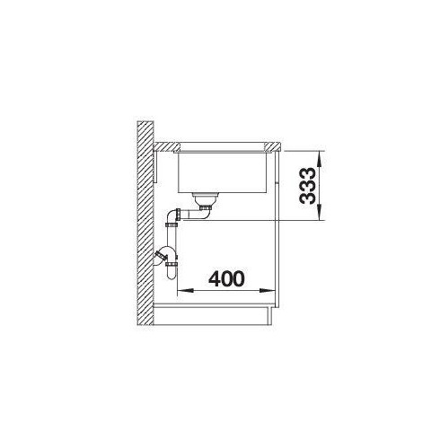 BLANCO ROTAN 400-U O.AF (Plautuvė)