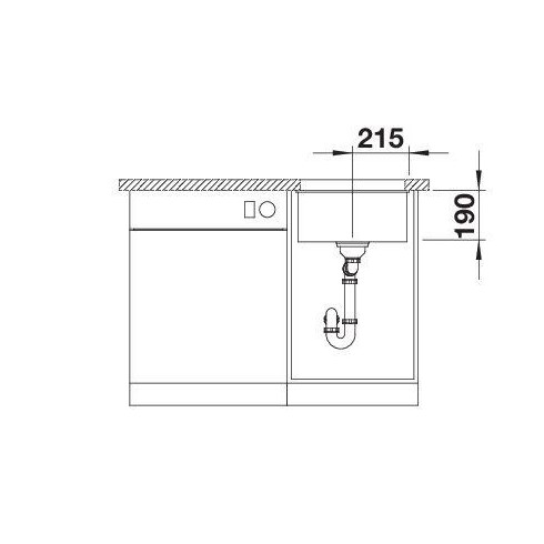 BLANCO ROTAN 400-U O.AF (Plautuvė)