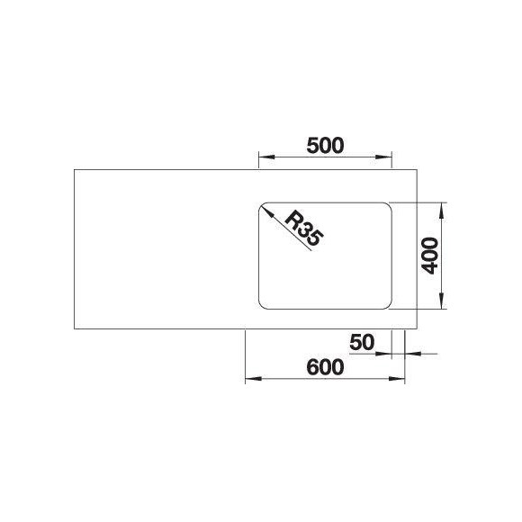 BLANCO ETAGON 500-U SATIN InFino O.AF, 521841 (Plautuvė)