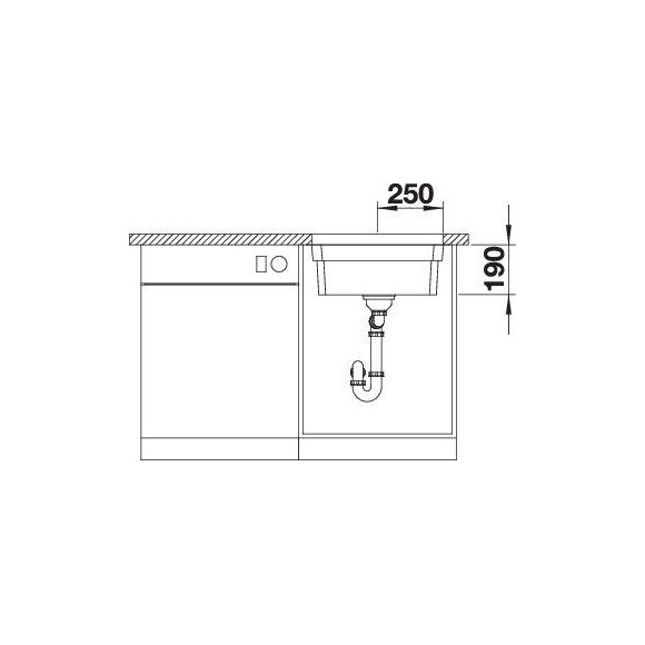 BLANCO ETAGON 500-U SATIN InFino O.AF, 521841 (Plautuvė)