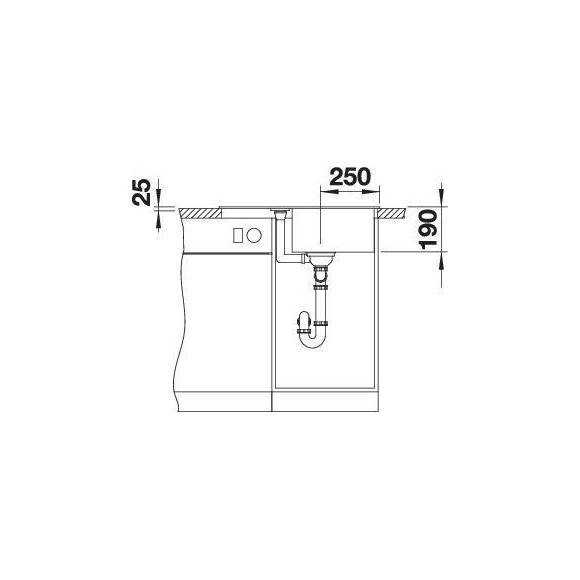 BLANCO METRA 45 S Compact SILG PDUR O.AF (Plautuvė)