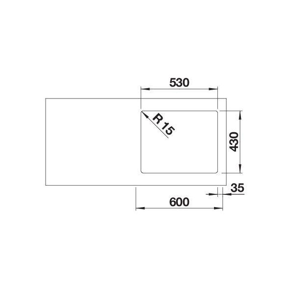 BLANCO SOLIS 500-IF BRUSHED InFino O.AF, 526123 (Plautuvė)