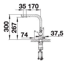 BLANCO FONTAS II Satin Dark Steel, 527736 (Maišytuvas) 2