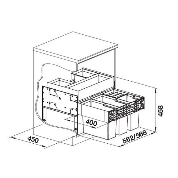 BLANCO SELECT II 60/4 Orga, 526211 (Atliekų rūšiavimo sistema)