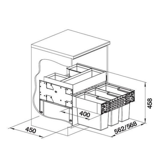 BLANCO SELECT II 60/3 Orga, 526209 (Atliekų rūšiavimo sistema)