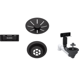 BLANCO Waste fitting set 1x3,5'' InFino Black matt,...