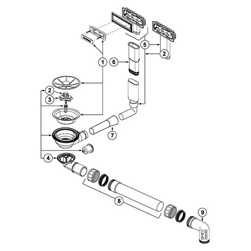 BLANCO Waste fitting set 1x3,5'' InFino Satin...