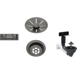 BLANCO Waste fitting set 1x3,5'' InFino Satin Dark Steel,...