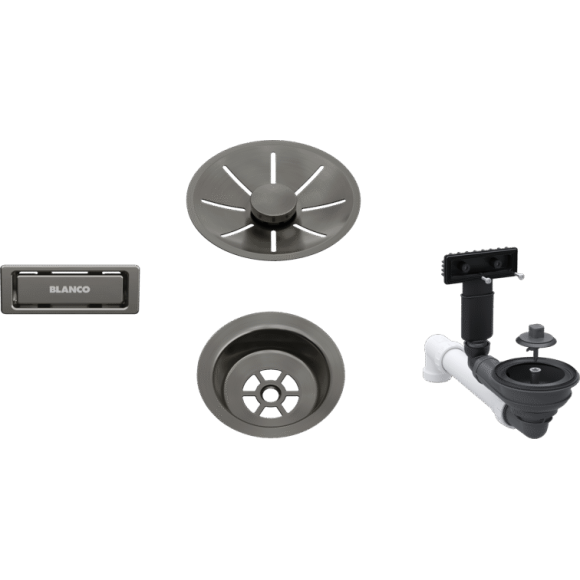 BLANCO Waste fitting set 1x3,5'' InFino Satin Dark Steel, 207424 (Vandens nuvedimo priedas)