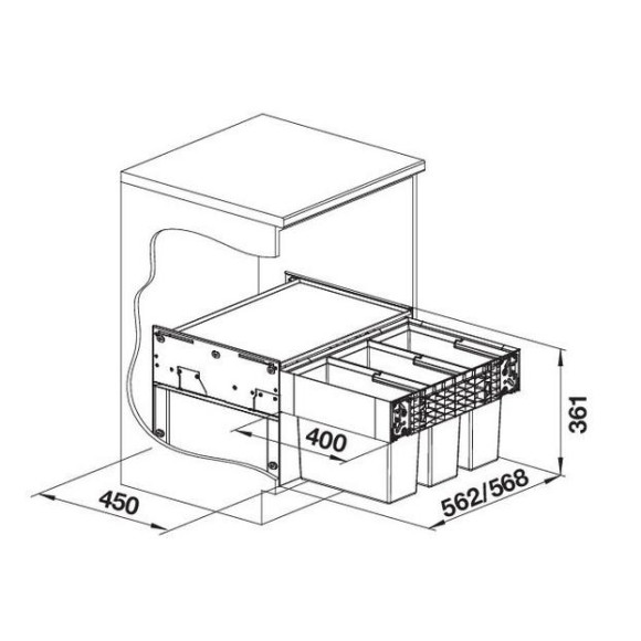 BLANCO SELECT II 60/3, 526204 (Atliekų rūšiavimo sistema)