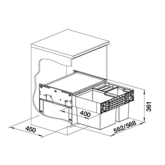 BLANCO SELECT II XL 60/3, 526205 (Atliekų rūšiavimo sistema)