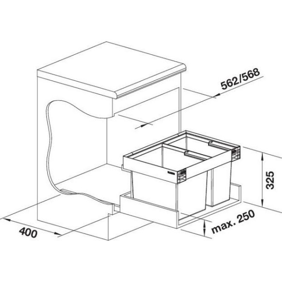 BLANCO FLEXON II LOW 60/2, 526641 (Atliekų rūšiavimo sistema)
