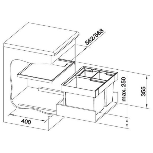 BLANCO FLEXON II XL 60/3, 521473 (Atliekų rūšiavimo sistema)