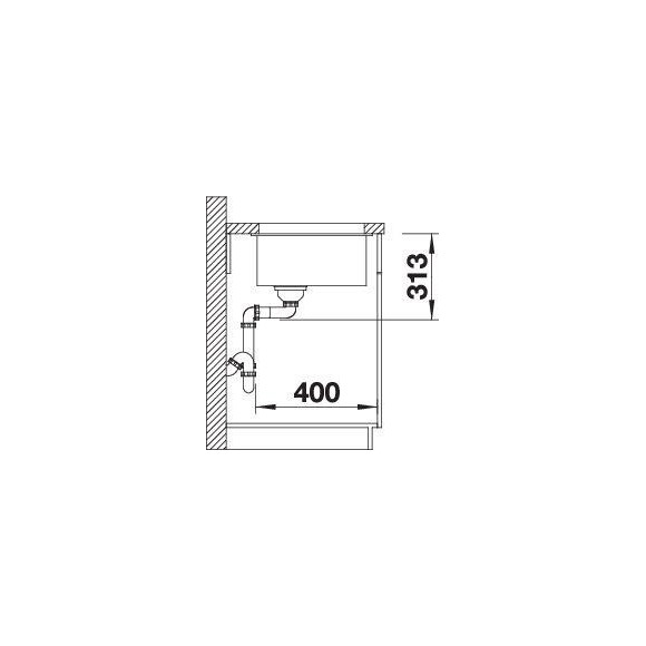 BLANCO SUBLINE 400-U SILG O.ZUB O.AF WFS (Plautuvė)