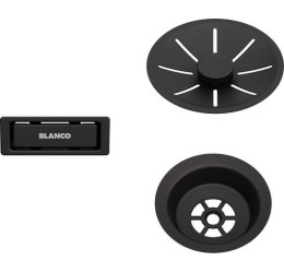 BLANCO InFino Set: outlet/overflow black, single bowl...