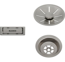 BLANCO InFino Set: outlet/overflow Satin Platinum, single...