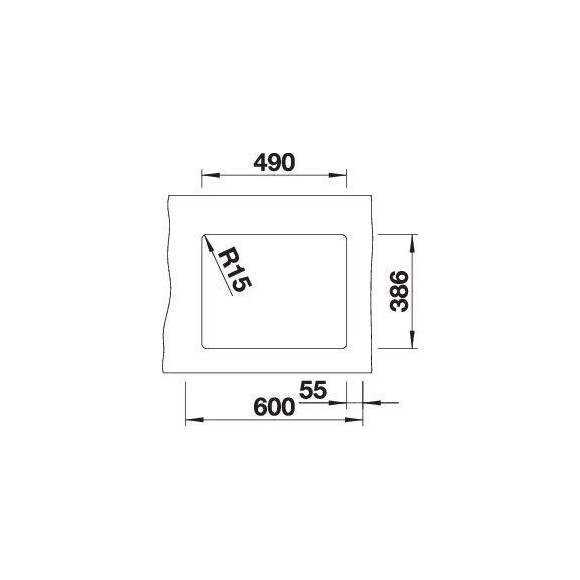 BLANCO SUBLINE 500-U Ceramic PP InFino O.AF (Plautuvė)