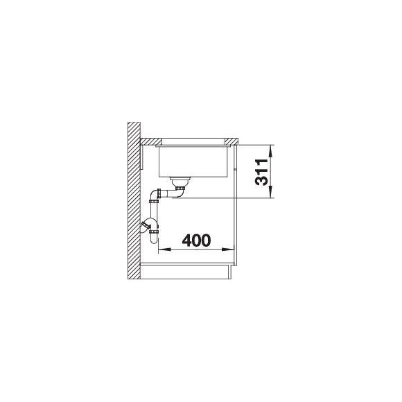 BLANCO SUBLINE 500-U Ceramic PP InFino O.AF (Plautuvė)