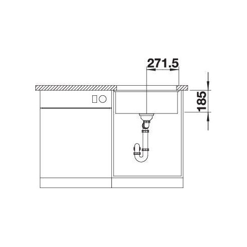 BLANCO SUBLINE 500-U Ceramic PP InFino O.AF...