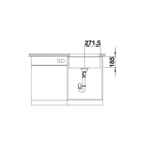 BLANCO SUBLINE 500-U Ceramic PP InFino O.AF (Plautuvė)