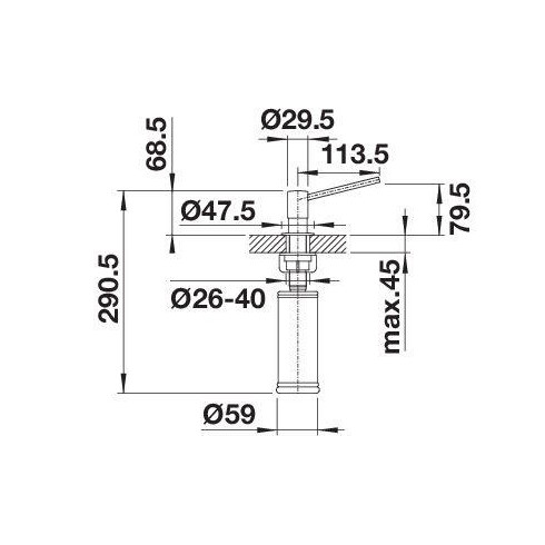 BLANCO TORRE Satin Dark Steel, 527744 (Dozatorius)