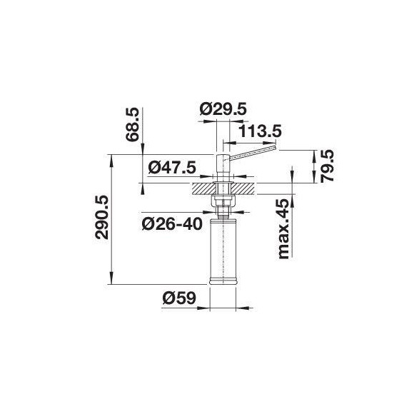 BLANCO TORRE Satin Dark Steel, 527744 (Dozatorius)