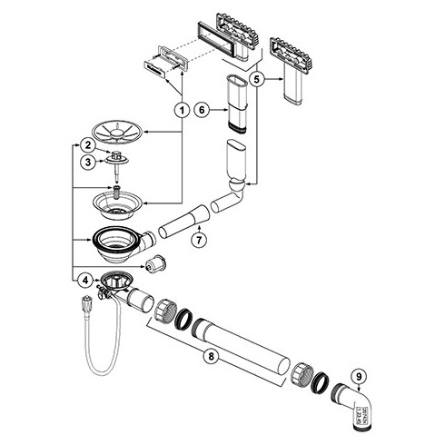 BLANCO Waste fitting set 1x3,5'' InFino Pop Up...