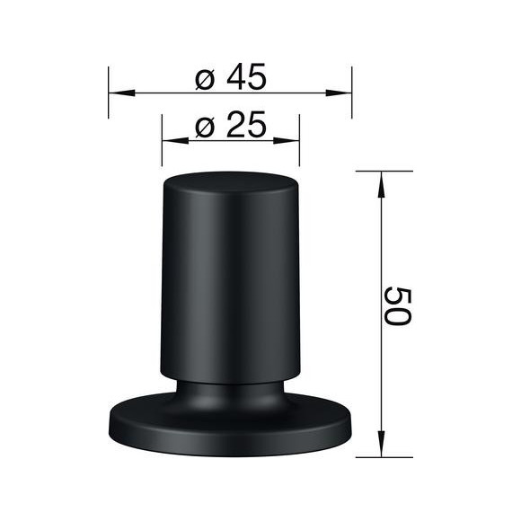 BLANCO Pop-up control round black matt, 238688 (Ventilio rankenėlė)