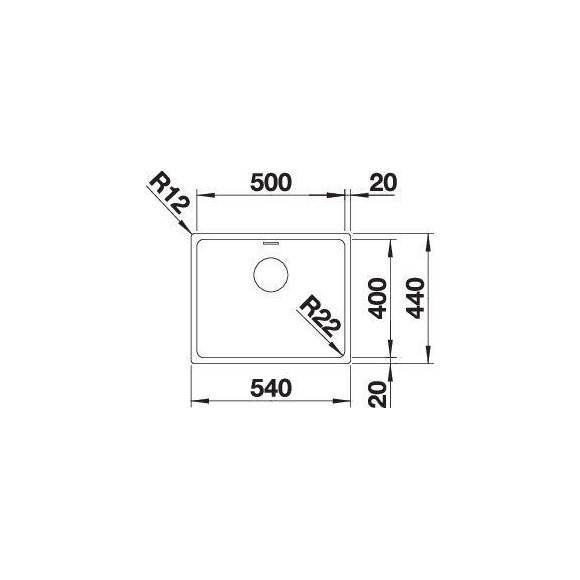 BLANCO ANDANO 500-IF SATIN InFino O.AF, 522965 (Plautuvė)