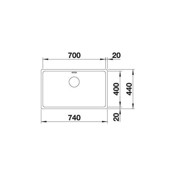 BLANCO ANDANO 700-U SATIN InFino O.AF, 522971 (Plautuvė)