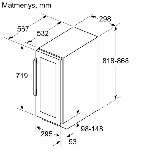BOSCH KUW20VHF0 (Vyno šaldytuvas)